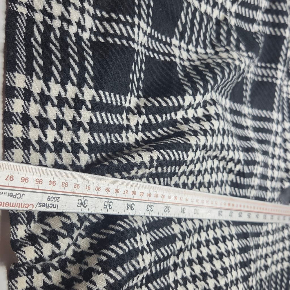 Women's Black & White Houndstooth Poncho OSFM - Picture 8 of 8
